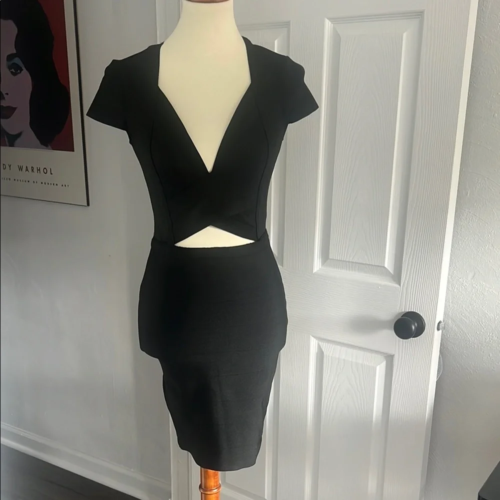 Black Cut-Out Bandage Dress - Picture 1 of 8